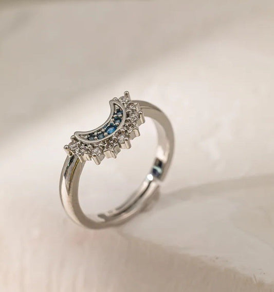 Sun and Moon Adjustable Rings Set Women’s 18K Gold Plated Celestial Jewelry