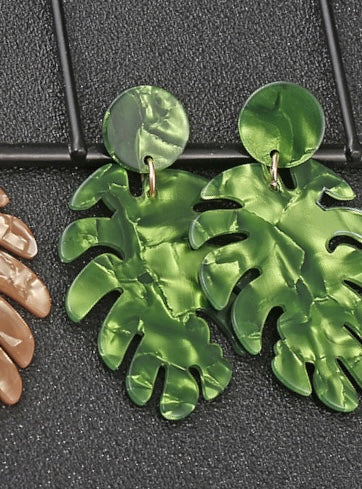 Monstera Leaf Earrings