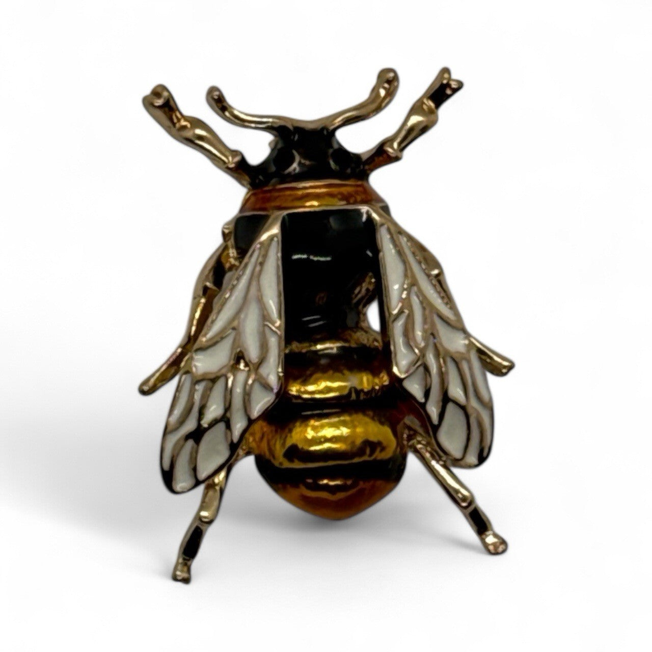 Gold Tone Enamel Bee Brooch Pin Insect Design Gift-Ready Nature Jewelry