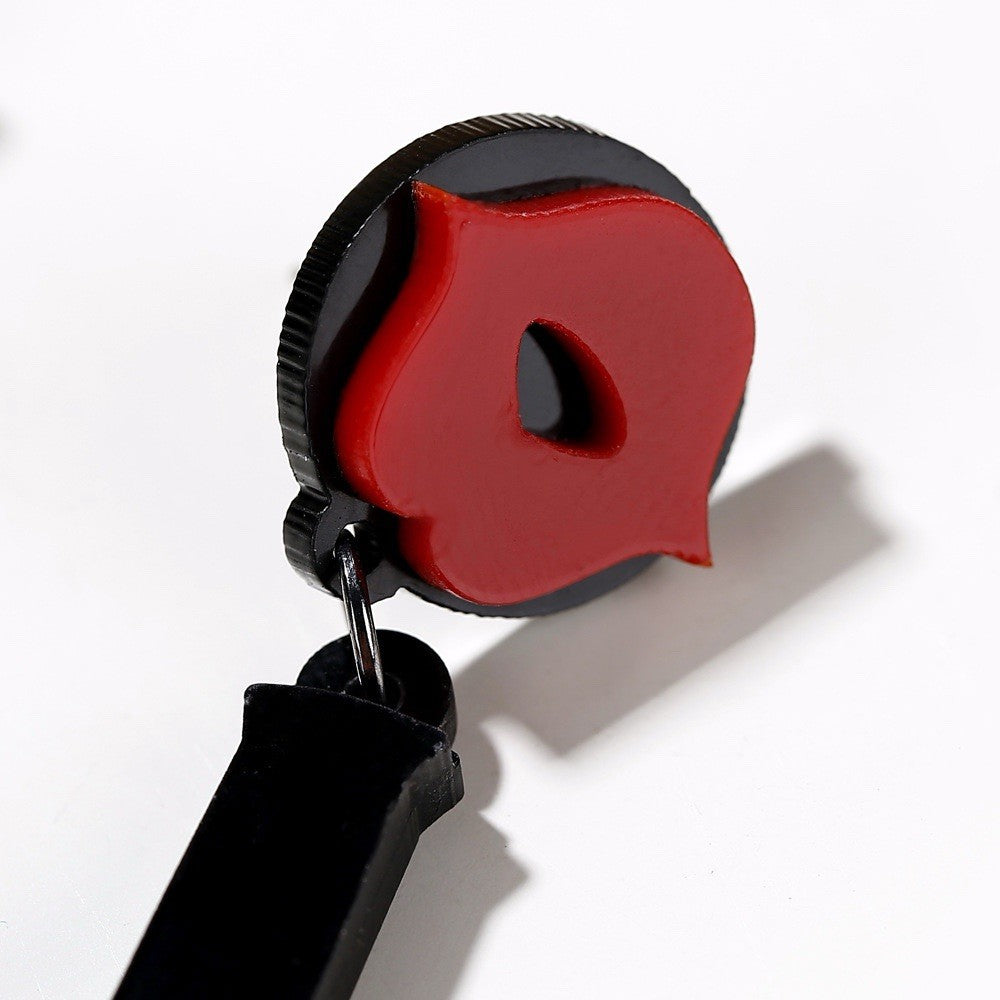 Audrey Hepburn Retro Lady & Lipstick Acrylic Drop Earrings Black White Red