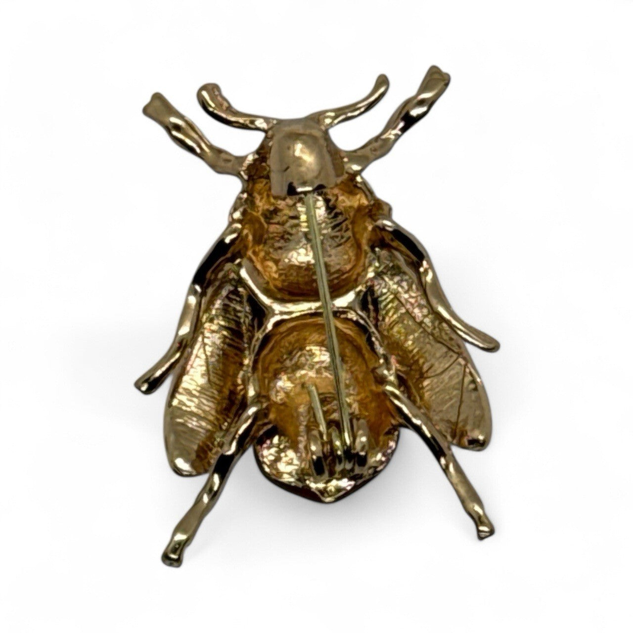 Gold Tone Enamel Bee Brooch Pin Insect Design Gift-Ready Nature Jewelry
