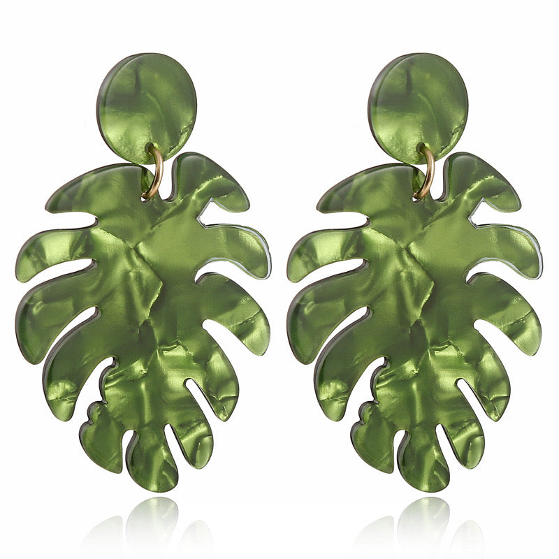 Monstera Leaf Earrings